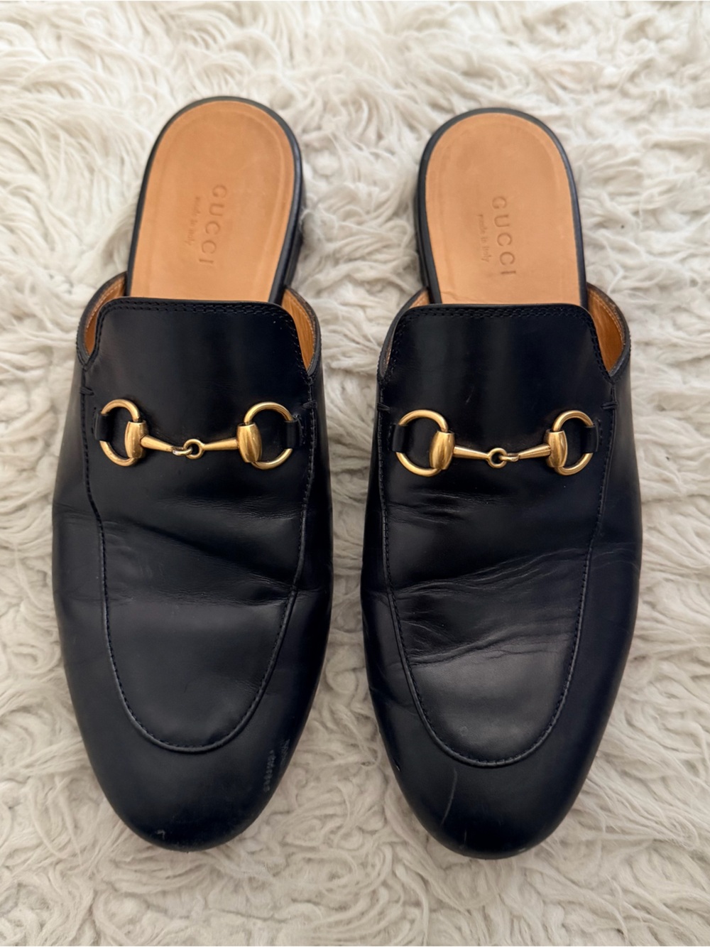 Gucci Princetown Leather Slippers - Black